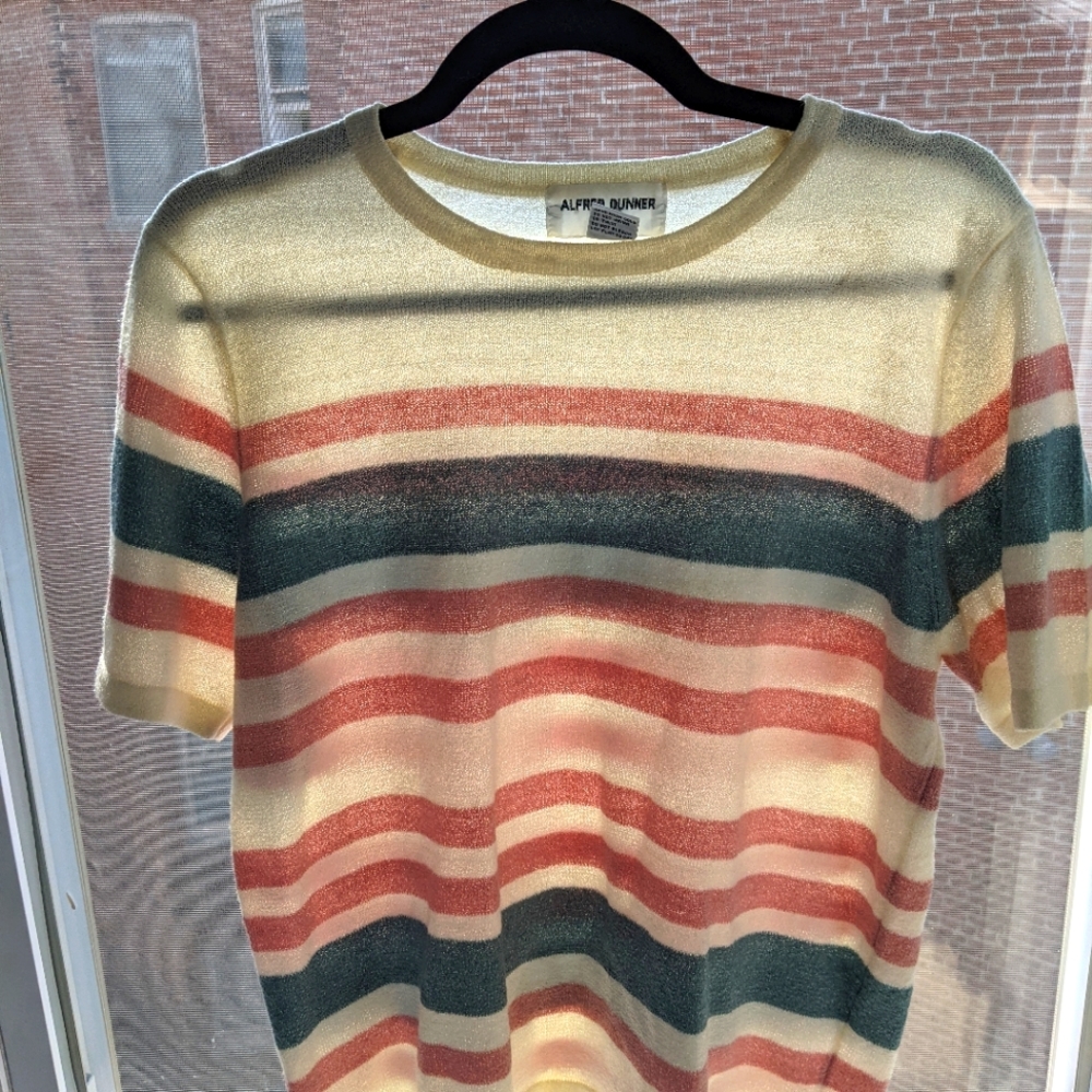 PRIDE🌈 Vintage Alfred Dunner Petite Sparkly Knit T-Shirt